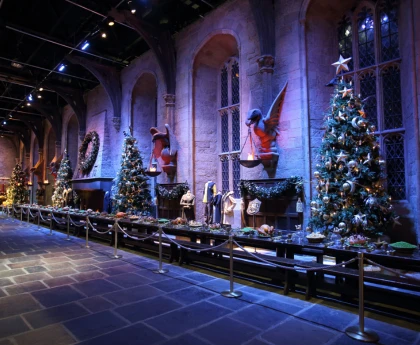 The great hall set at the Warner Bros. studio in London