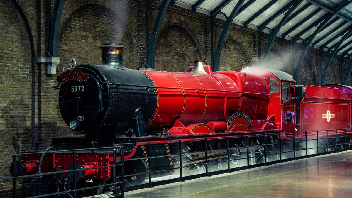 The famous red train at the Harry Potter Studio London