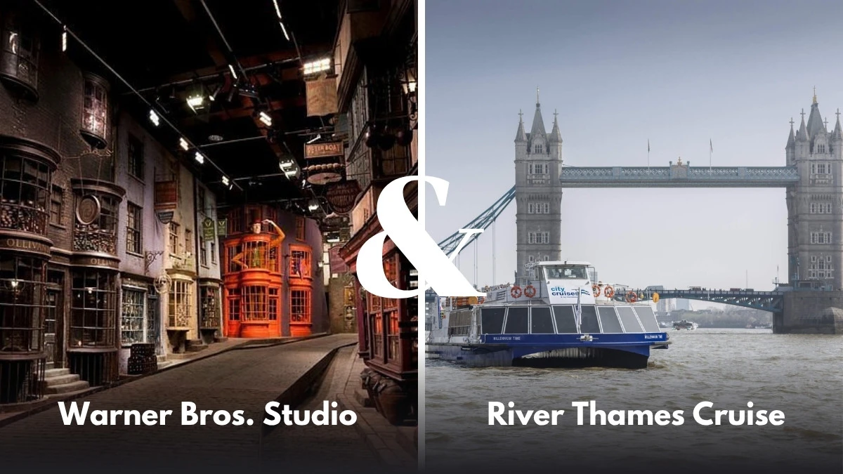 Combined tour of Warner Bros studio London and River Thames cruise